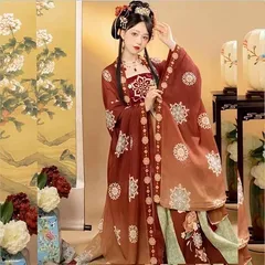 Hanfu Dress Women Chinese Ancient Hanfu Carnival Cosplay Costume Hanfu Green&Red Dress Large Size 3