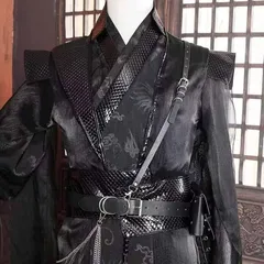 Male Halloween Carnival Cosplay Costume Adult Chinese Vintage Hanfu Black Sets Gothic Party Outfit 2