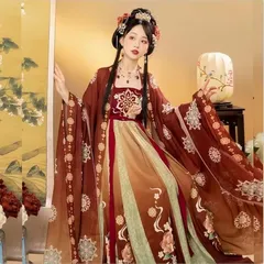 Hanfu Dress Women Chinese Ancient Hanfu Carnival Cosplay Costume Hanfu Green&Red Dress Large Size 2