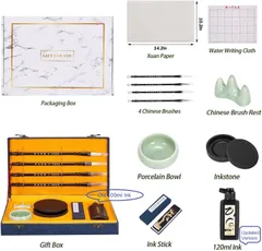 Chinese Calligraphy Brushes Set,Professional Sumi Water Writing, Japanese Painting Set for Beginners 3