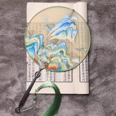 Ladies Double-Sided Silk Round Fan with Tassels, Chinese Palace Style Accessory, Elegant Gift 3