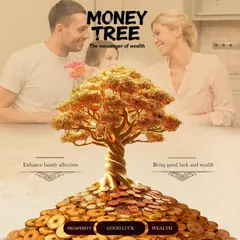 FENGSHUI-CAISHEN Top Resin Money Tree, Artificial Bonsai Tree, Handcrafted, Premium Quality, Feng Shui Gift for Abundance Luck and Success 5