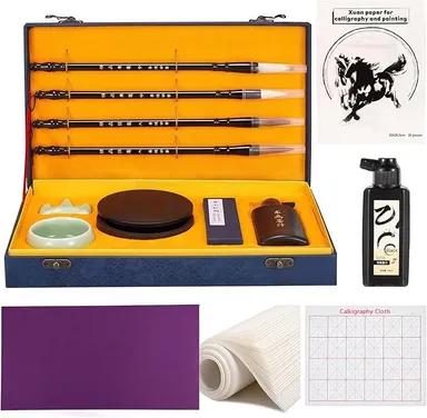 Chinese Calligraphy Brushes Set,Professional Sumi Water Writing, Japanese Painting Set for Beginners